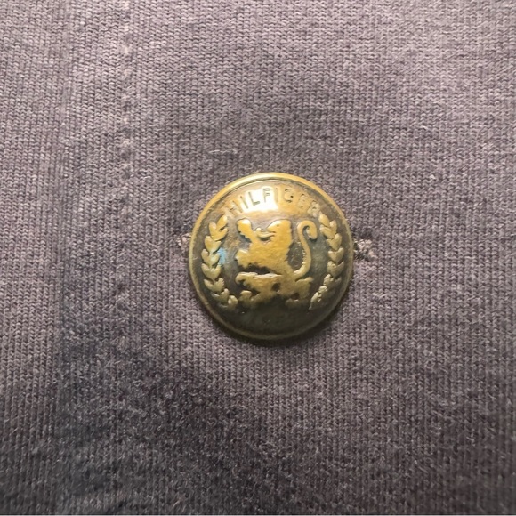 NWOT Tommy Hilfiger Preppy Black Cotton Cardigan Sweater, Military Style Jacket - Picture 3 of 9